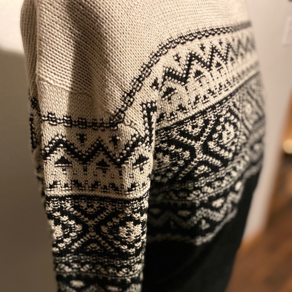 Cozy black and white knit sweater